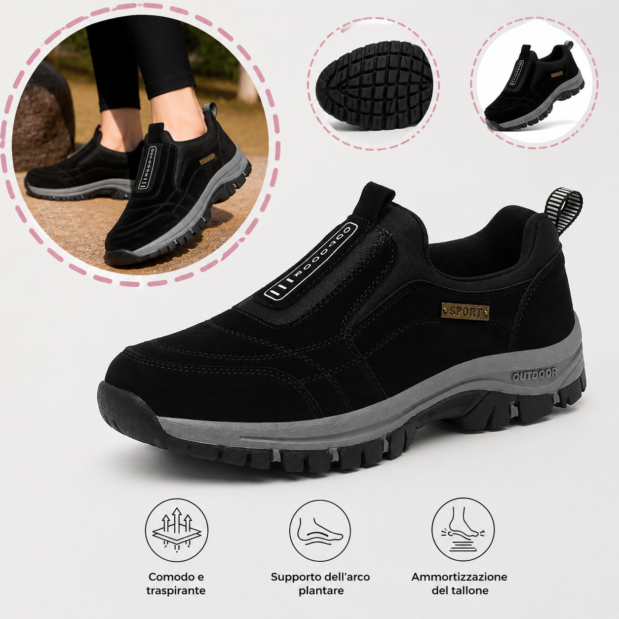 Sconto del 50% sulle scarpe da passeggio alla moda e sulle scarpe orto