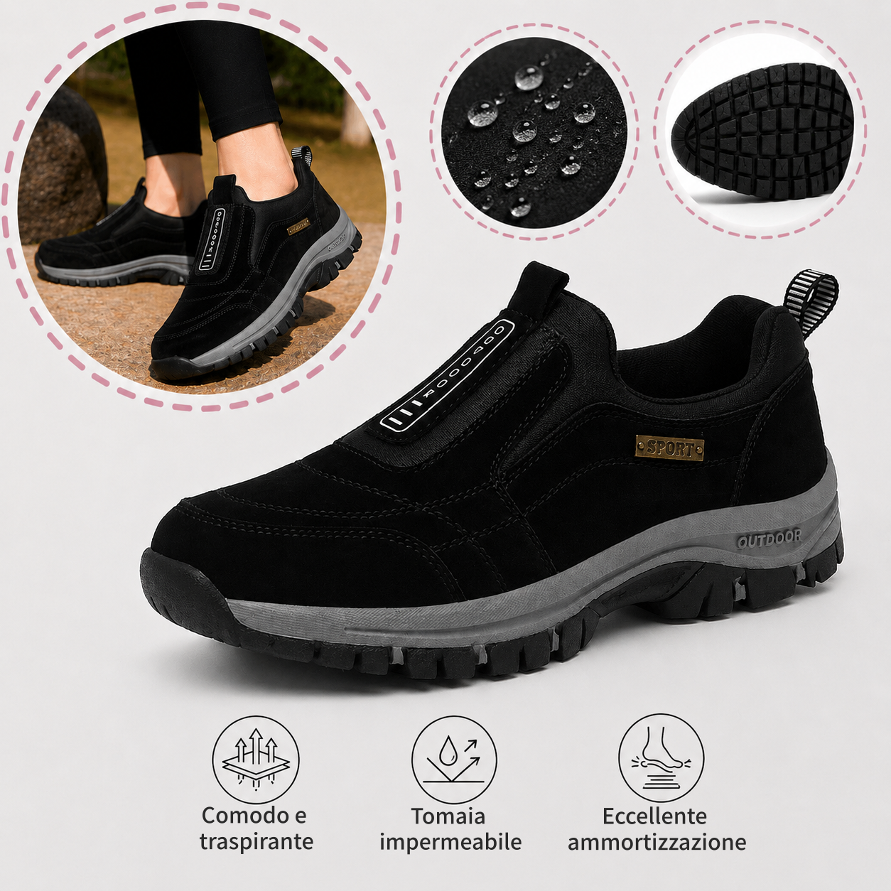 Sconto del 50% sulle scarpe da passeggio alla moda e sulle scarpe orto