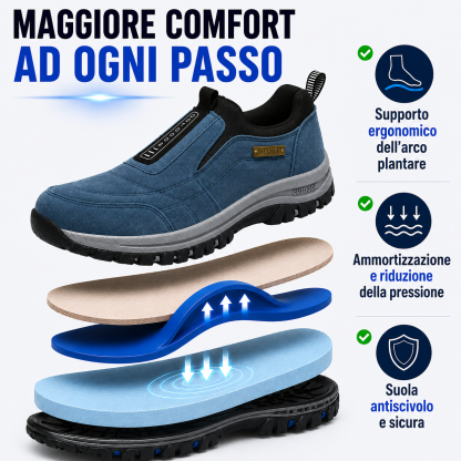 🎁 Offerta a tempo limitato con sconto del 50% 🎁 Scarpe ortopediche scamosciate da uomo 👟 Traspiranti e non soffocanti ✅ Supporto per l'arco plantare: camminata comoda tutto il giorno