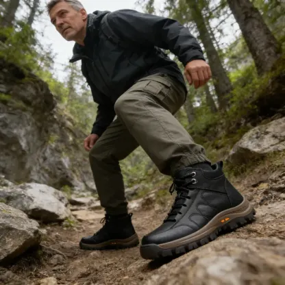 🎁Offerta a tempo limitato🐂 Scarpe ortopediche da uomo, realizzate in pelle di vitello australiana👞 cucite a mano, impermeabili e antiscivolo✅ supporto dell'arco plantare - camminata confortevole