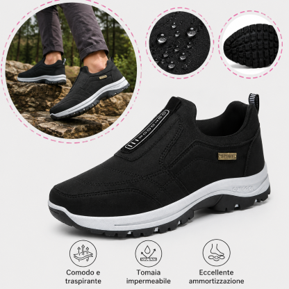 🎁 Offerta Speciale: 50% 🎁 Scarpe Ortopediche da Passeggio da Uomo — In Camoscio Cucito a Mano 👟 Impermeabili e Antiscivolo ✅ Supporto per l'Arco Plantare — Cammina nel Comfort.