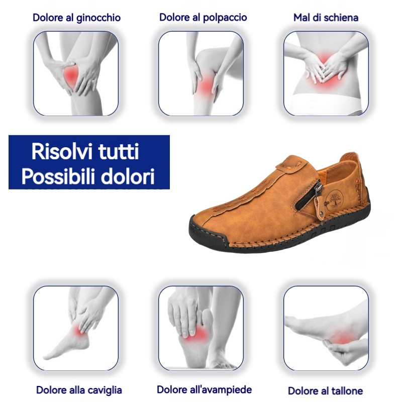 (🎉Sconto del 50% oggi, non perdertelo) 🐂 Scarpe ortopediche da uomo in pelle di vitello australiana 👞Cucite a mano, impermeabili e antiscivolo ✅Supporto dell'arco plantare: camminata confortevole