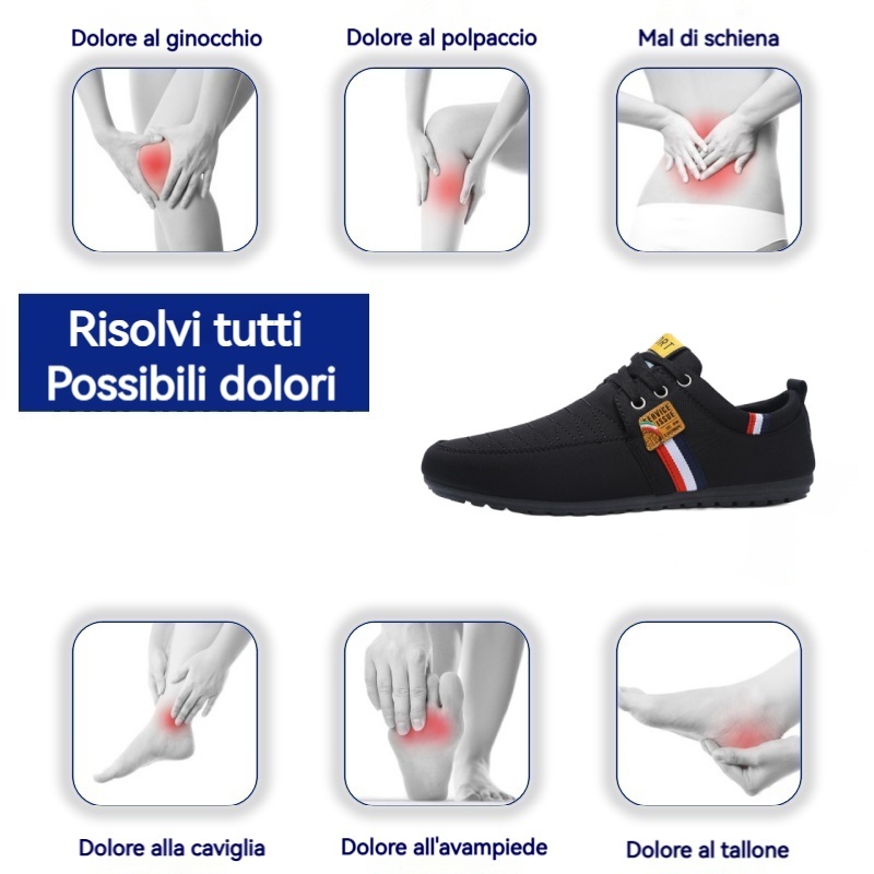 [🔥Oggi metà prezzo: da non perdere] Scarpe ortopediche dal design ergonomico👞-Elimina il dolore ai piedi in 7 giorni, ✅Solette ecologiche in memory foam, camminata comoda--Cucite a mano