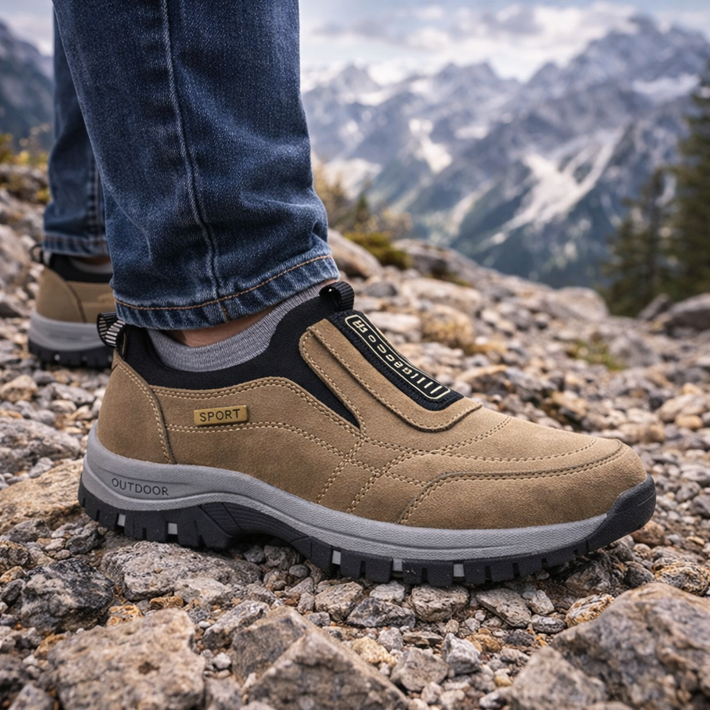 🎁 Offerta Speciale: 50% 🎁 Scarpe Ortopediche da Passeggio da Uomo — In Camoscio Cucito a Mano 👟 Impermeabili e Antiscivolo ✅ Supporto per l'Arco Plantare — Cammina nel Comfort.