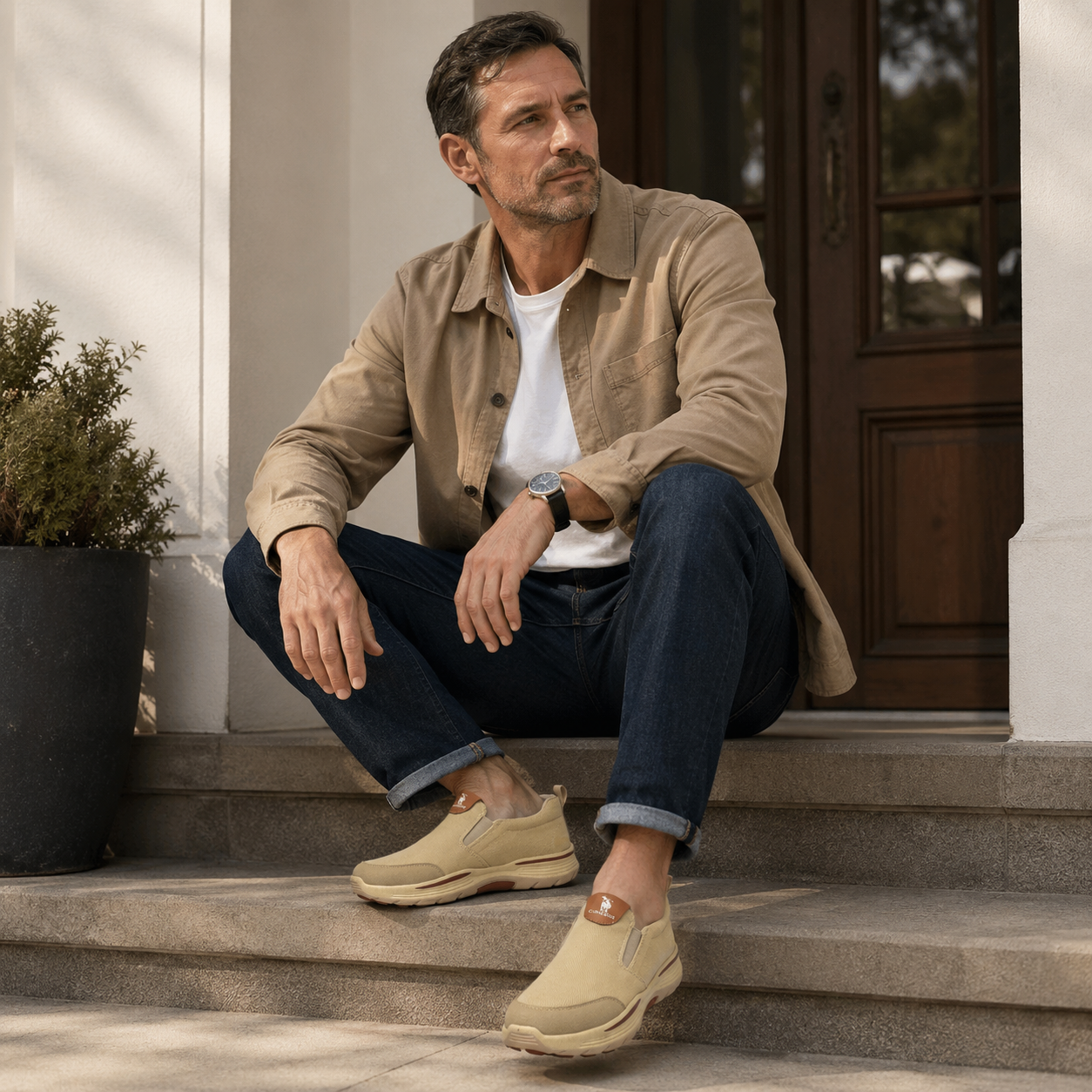 🎁 Offerta speciale: 50% 🎁 Scarpe da passeggio ortopediche da uomo - Design ergonomico 👟 Impermeabili e antiscivolo ✅ Supporto per l'arco plantare - Comodo per camminare.