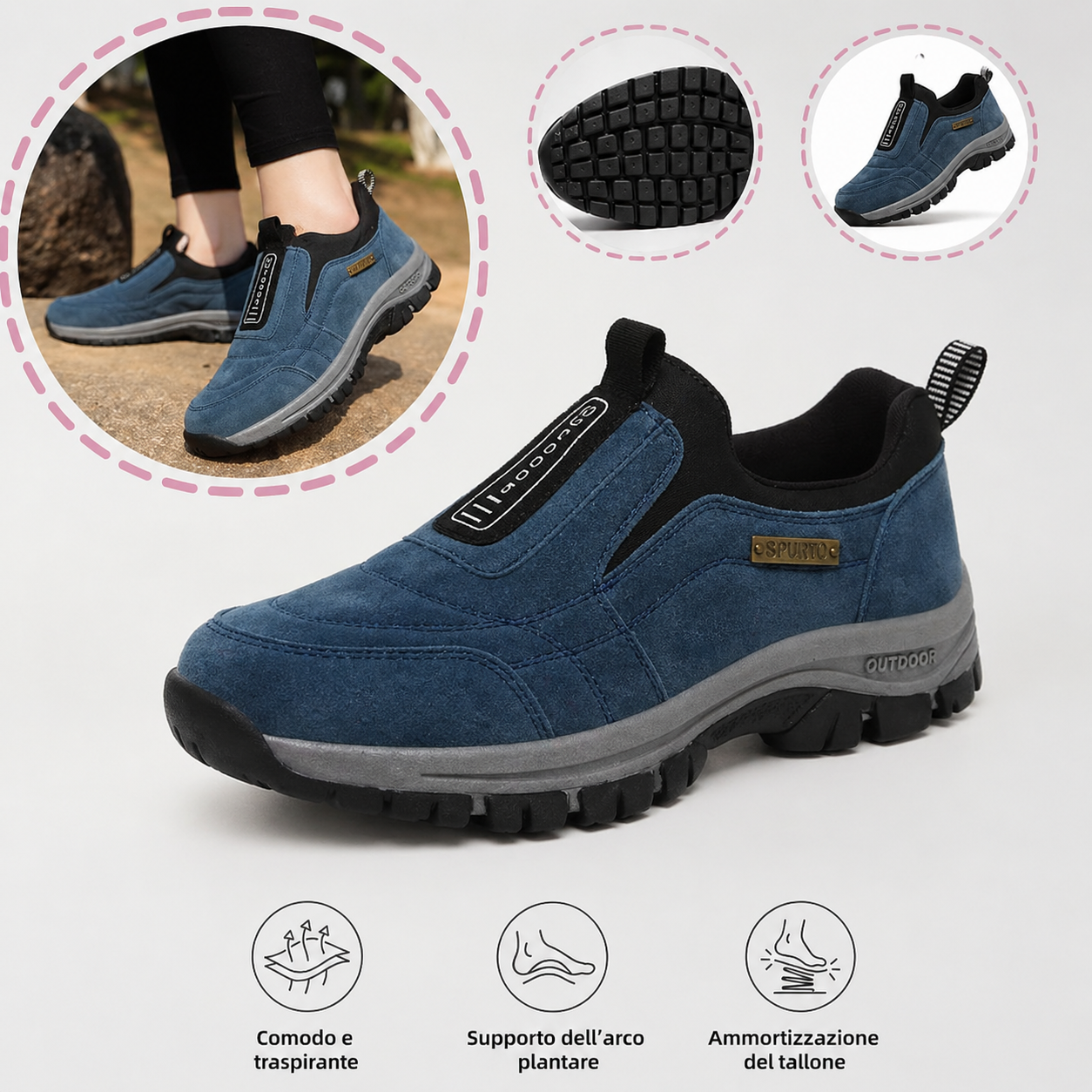 🎁 Offerta Speciale: 50% 🎁 Scarpe Ortopediche da Passeggio da Uomo — In Camoscio Cucito a Mano 👟 Impermeabili e Antiscivolo ✅ Supporto per l'Arco Plantare — Cammina nel Comfort.