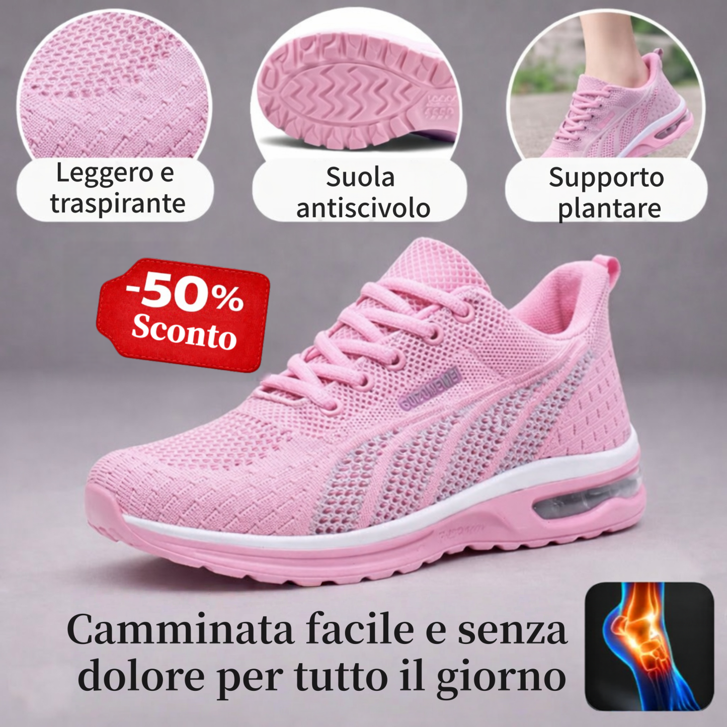 Sconto del 50% per un periodo limitato! 🔥 Scarpe da donna leggere e comode, adatte per essere indossate tutto il giorno, facili da infilare e sfilare ✅ Impermeabili e antiscivolo