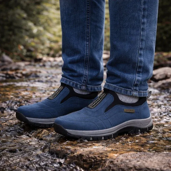 🎁 Offerta Speciale: 50% 🎁 Scarpe Ortopediche da Passeggio da Uomo — In Camoscio Cucito a Mano 👟 Impermeabili e Antiscivolo ✅ Supporto per l'Arco Plantare — Cammina nel Comfort.