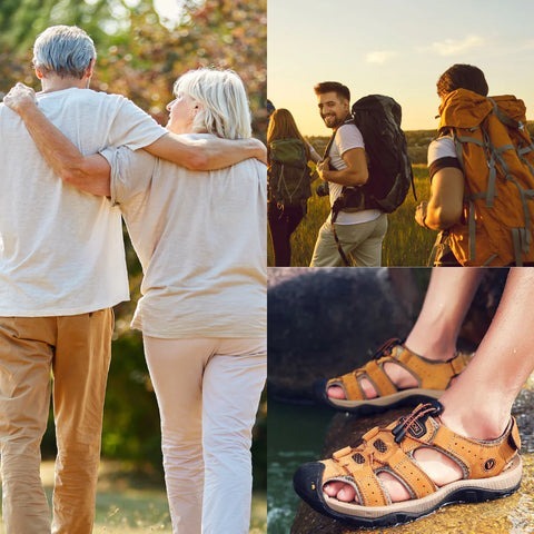 [🎁Oggi metà prezzo, non perdertelo] Sandali ortopedici dal design ergonomico: camminata senza dolore 👞 Rendono la camminata più confortevole (realizzati in pelle di vitello + cuciti a mano)