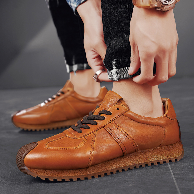 (🎉Sconto del 50% oggi, non perdertelo) 🐂 Scarpe ortopediche da uomo in pelle di vitello australiana 👞Cucite a mano, impermeabili e antiscivolo ✅Supporto dell'arco plantare: camminata confortevole