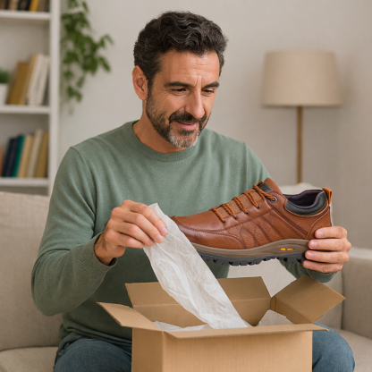 🎁Offerta a tempo limitato🐂 Scarpe ortopediche da uomo, realizzate in pelle di vitello australiana👞 cucite a mano, impermeabili e antiscivolo✅ supporto dell'arco plantare - camminata confortevole