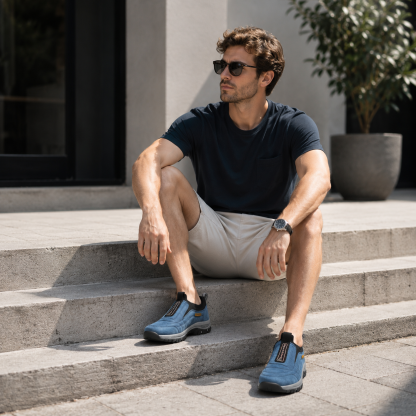 🎁 Offerta Speciale: 50% 🎁 Scarpe Ortopediche da Passeggio da Uomo — In Camoscio Cucito a Mano 👟 Impermeabili e Antiscivolo ✅ Supporto per l'Arco Plantare — Cammina nel Comfort.