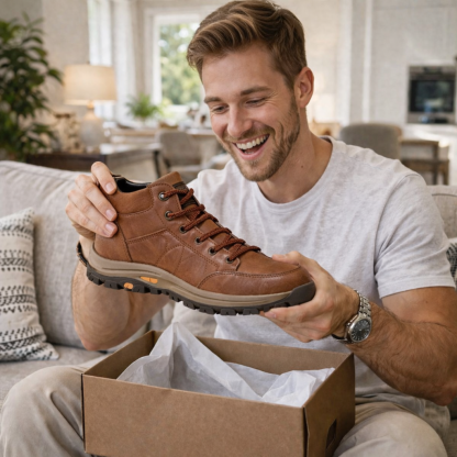 🎁Offerta a tempo limitato🐂 Scarpe ortopediche da uomo, realizzate in pelle di vitello australiana👞 cucite a mano, impermeabili e antiscivolo✅ supporto dell'arco plantare - camminata confortevole