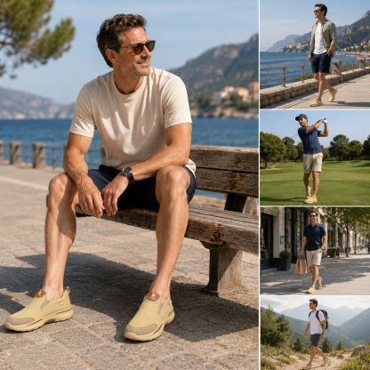 🎁 Offerta speciale: 50% 🎁 Scarpe da passeggio ortopediche da uomo - Design ergonomico 👟 Impermeabili e antiscivolo ✅ Supporto per l'arco plantare - Comodo per camminare.