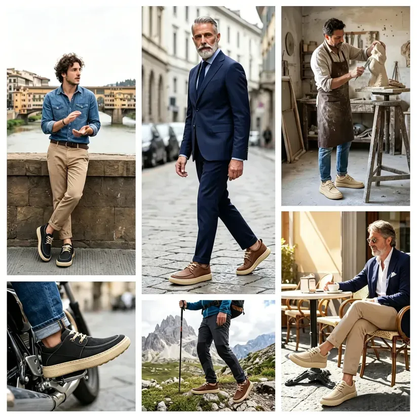 🎉 Sconto del 50% solo oggi — Offerta in scadenza! 🐂 Scarpe ortopediche da uomo: Realizzate a mano in vera pelle bovina australiana 👞 Supporto per l'arco plantare – Impermeabili e antiscivolo ✅ Comode per camminare