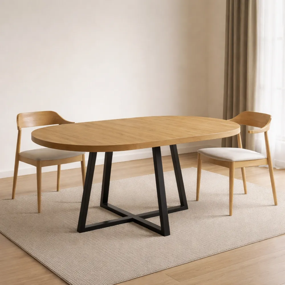 Tavolo da Pranzo Allungabile Ovale in Rovere