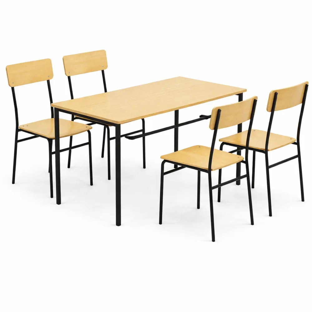 Set Tavolo e Sedie da Pranzo 5 Pezzi, Design Industriale Salvaspazio