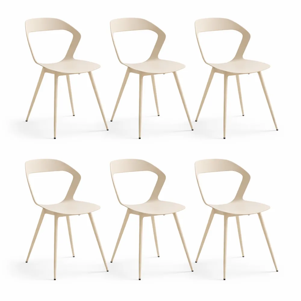 Set Sedie da Pranzo in Plastica con Gambe in Metallo, Ideali per Sala e Cucina