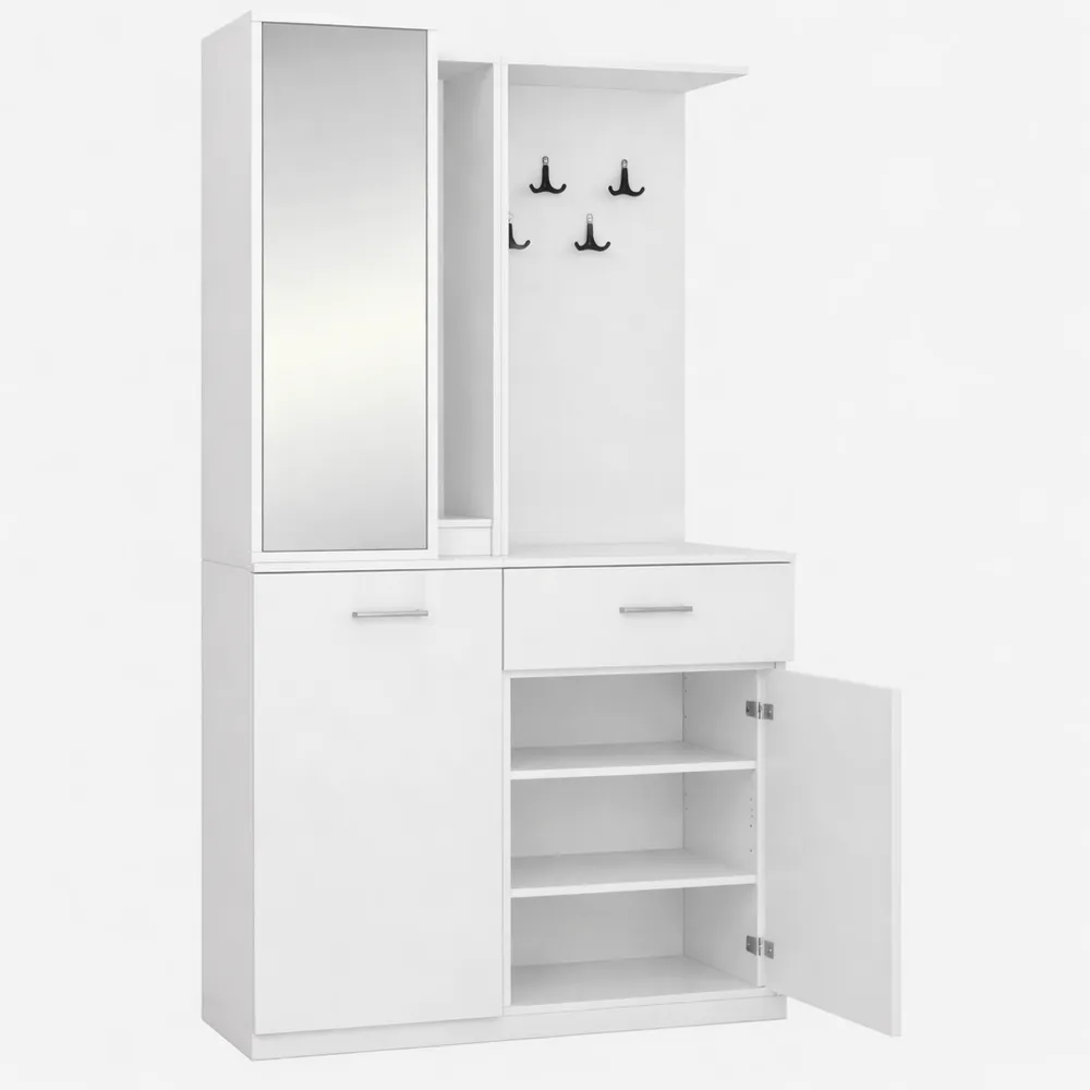 Set guardaroba moderno con scarpiera e appendiabiti per ingresso