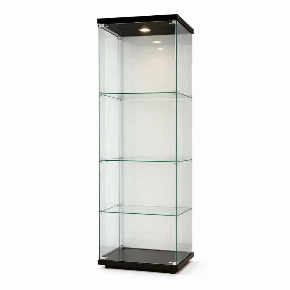 Vetrina moderna in vetro temperato con LED a 3 livelli