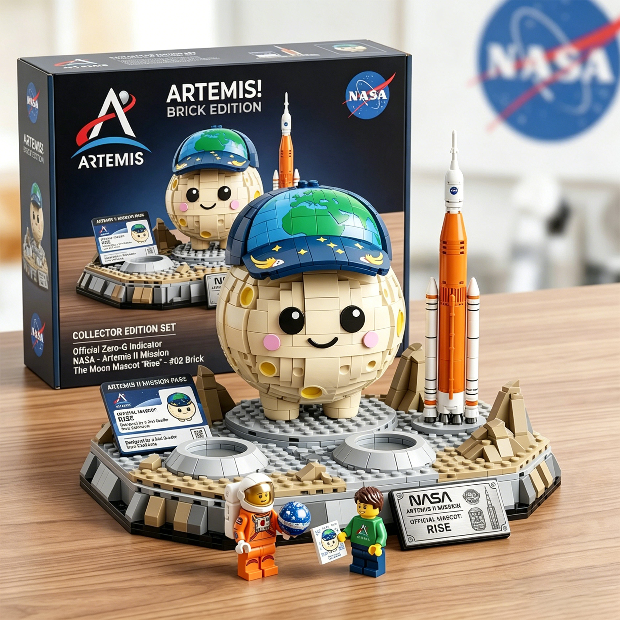 🔥Nasa Artemis Ii Moon Mascot Rise Brick Building Set 2026-karmazla