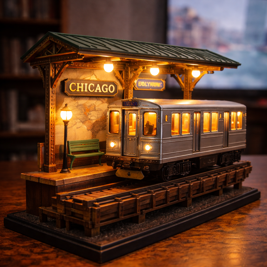 🔥 $22.99 On Sale Only Today 🚇 Chicago “L” Train Lamp-karmazla