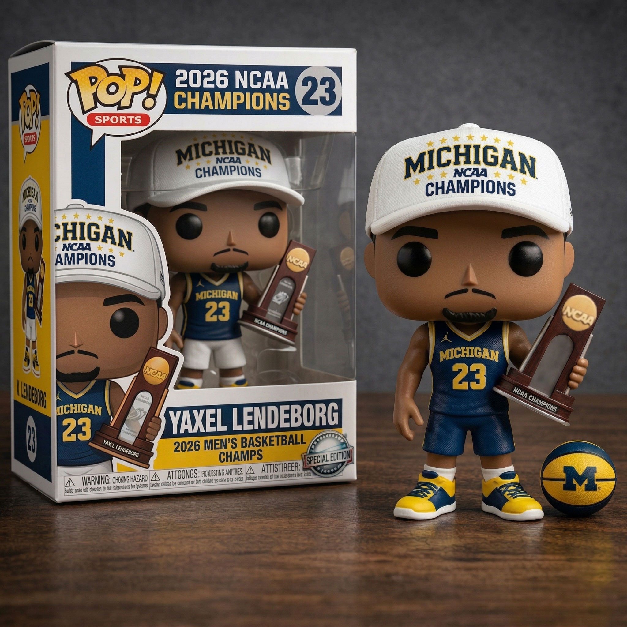 Michigan 2026 NCAA Champions Pop Figure-karmazla