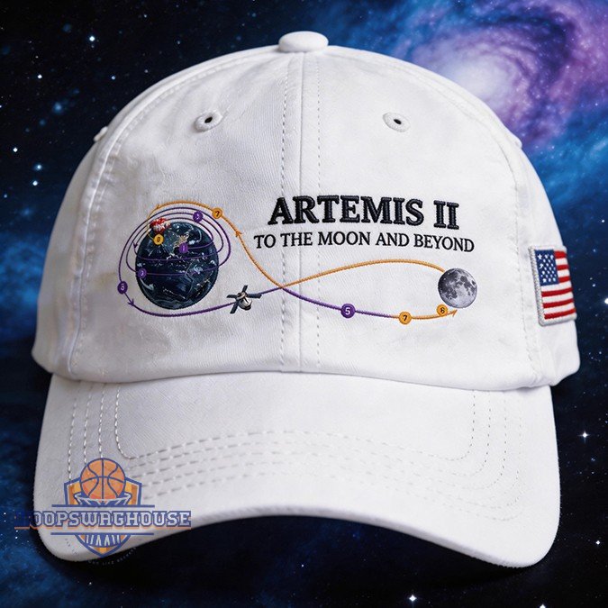 Artemis II To The Moon And Beyond Embroidered Baseball Cap - Front View