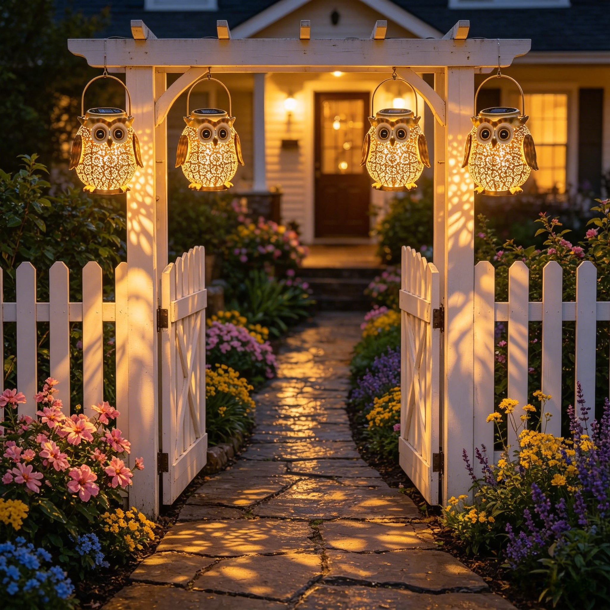 Golden Glow Owl Solar Lantern