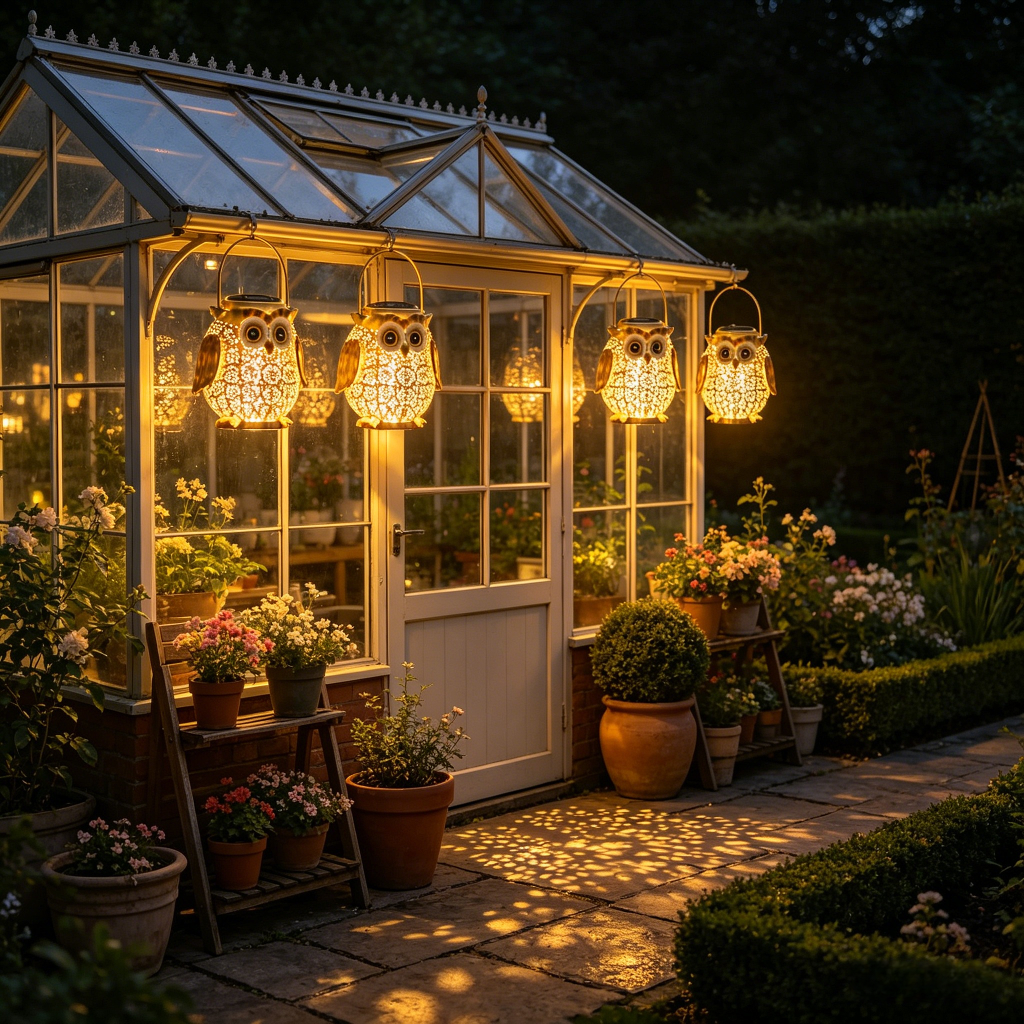 Golden Glow Owl Solar Lantern