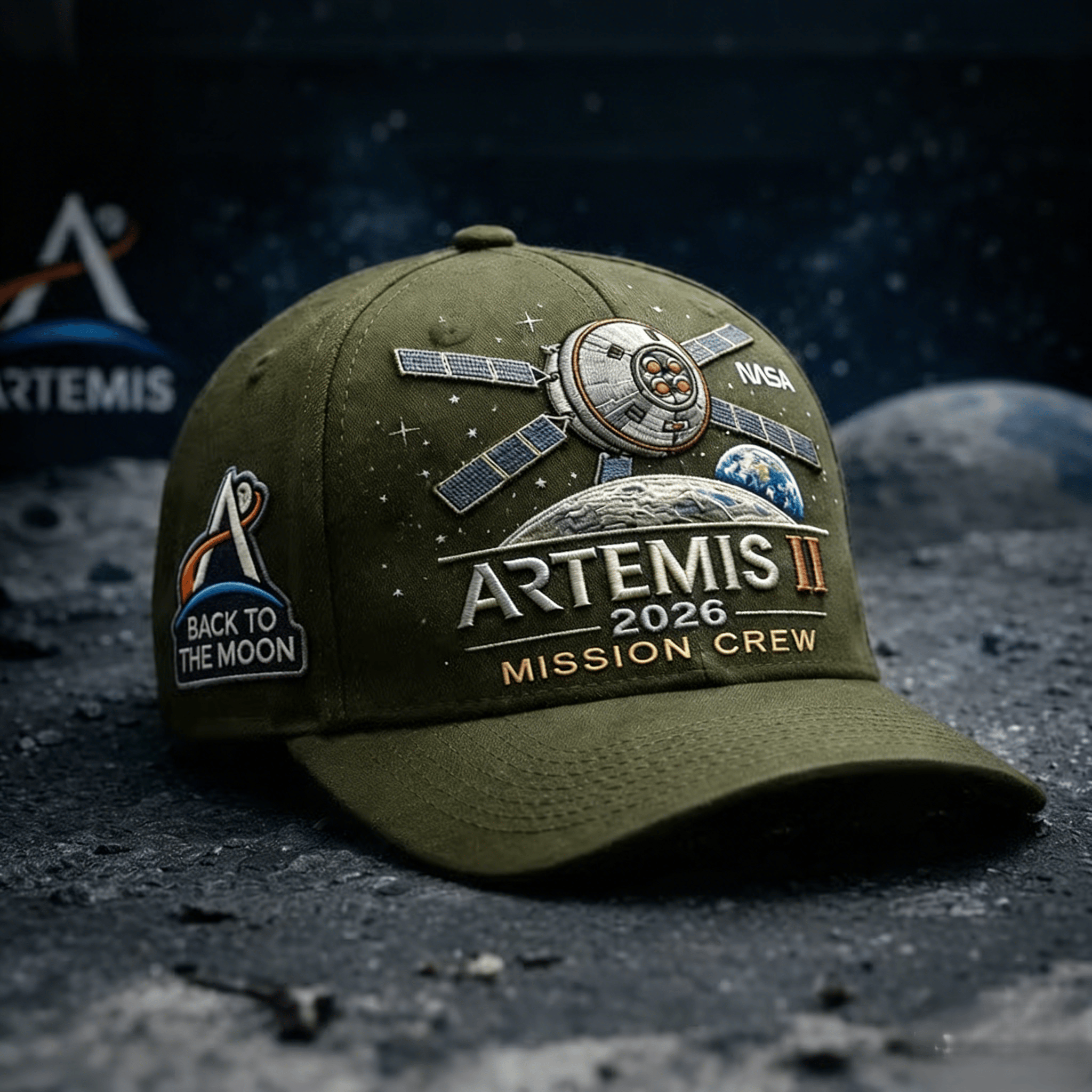 ✨High-end craftsmanship in hand embroidery-🌕Artemis II Lunar Mission Commemorative Cap-karmazla
