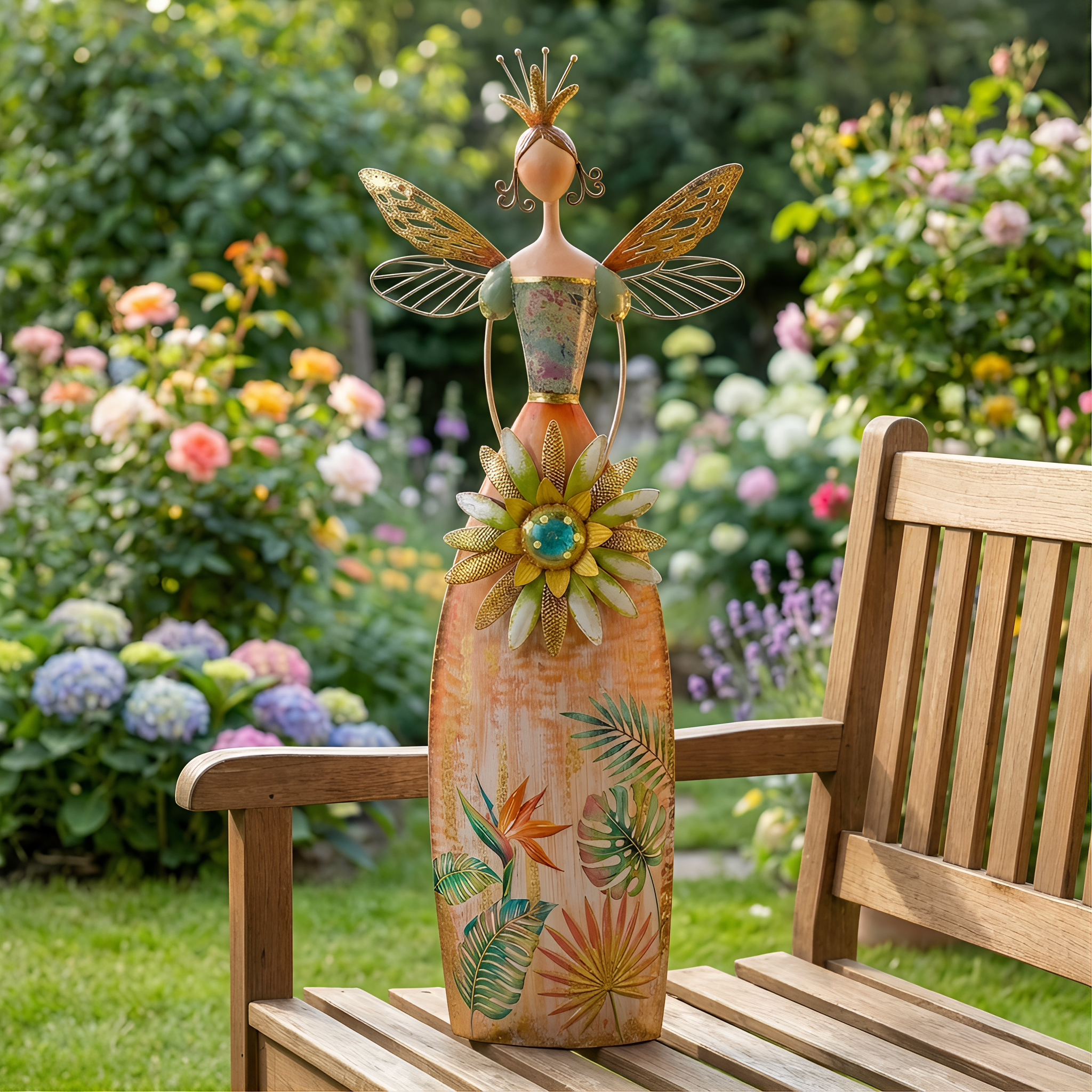 Fairy Angel Garden Metal Statue-karmazla