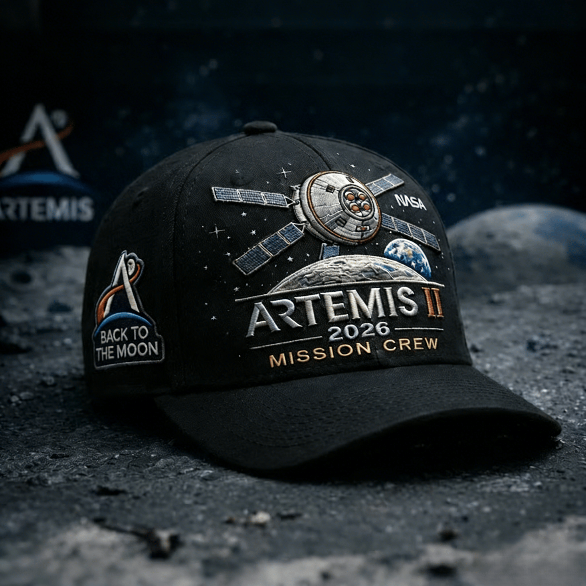 ✨High-end craftsmanship in hand embroidery-🌕Artemis II Lunar Mission Commemorative Cap-karmazla