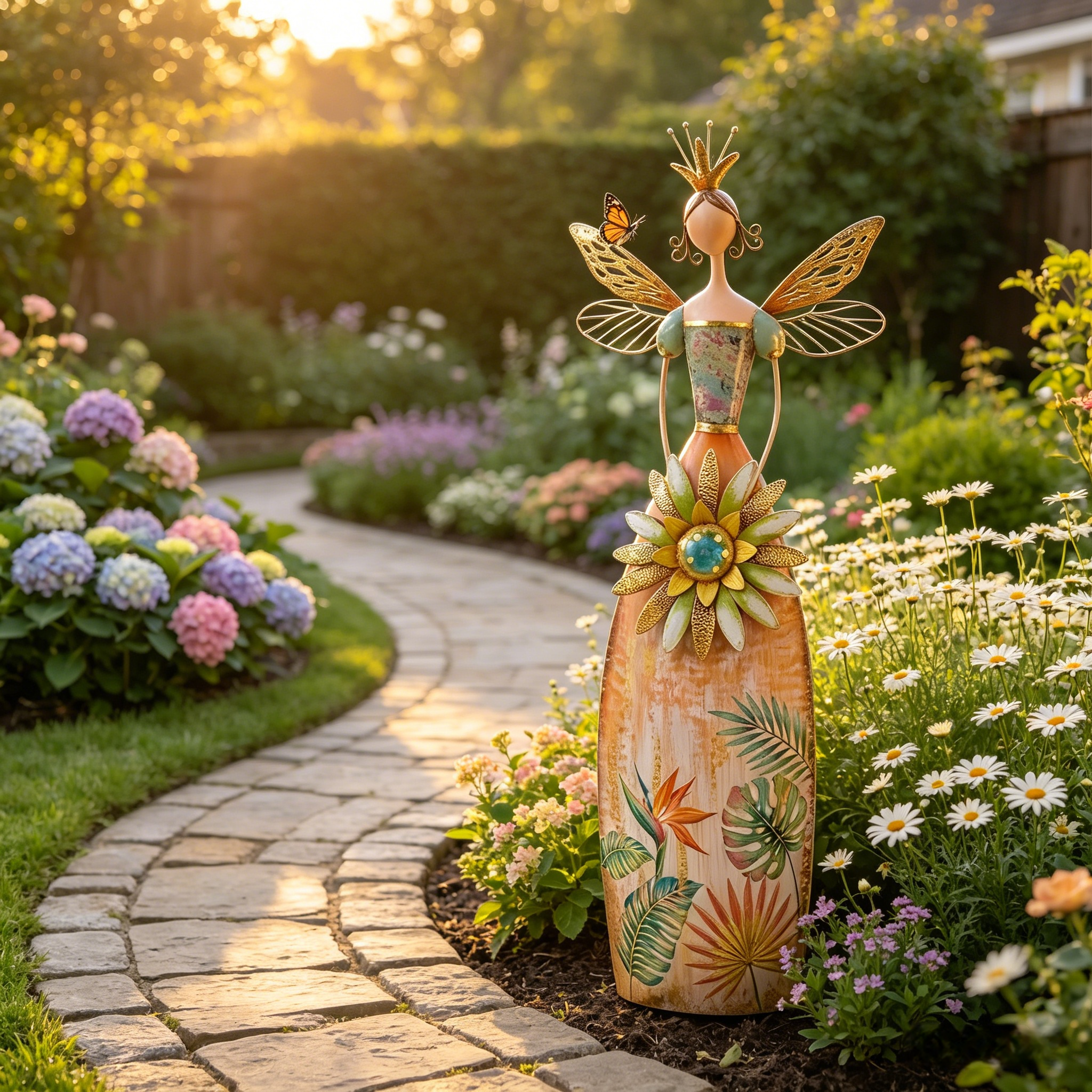 Fairy Angel Garden Metal Statue-karmazla
