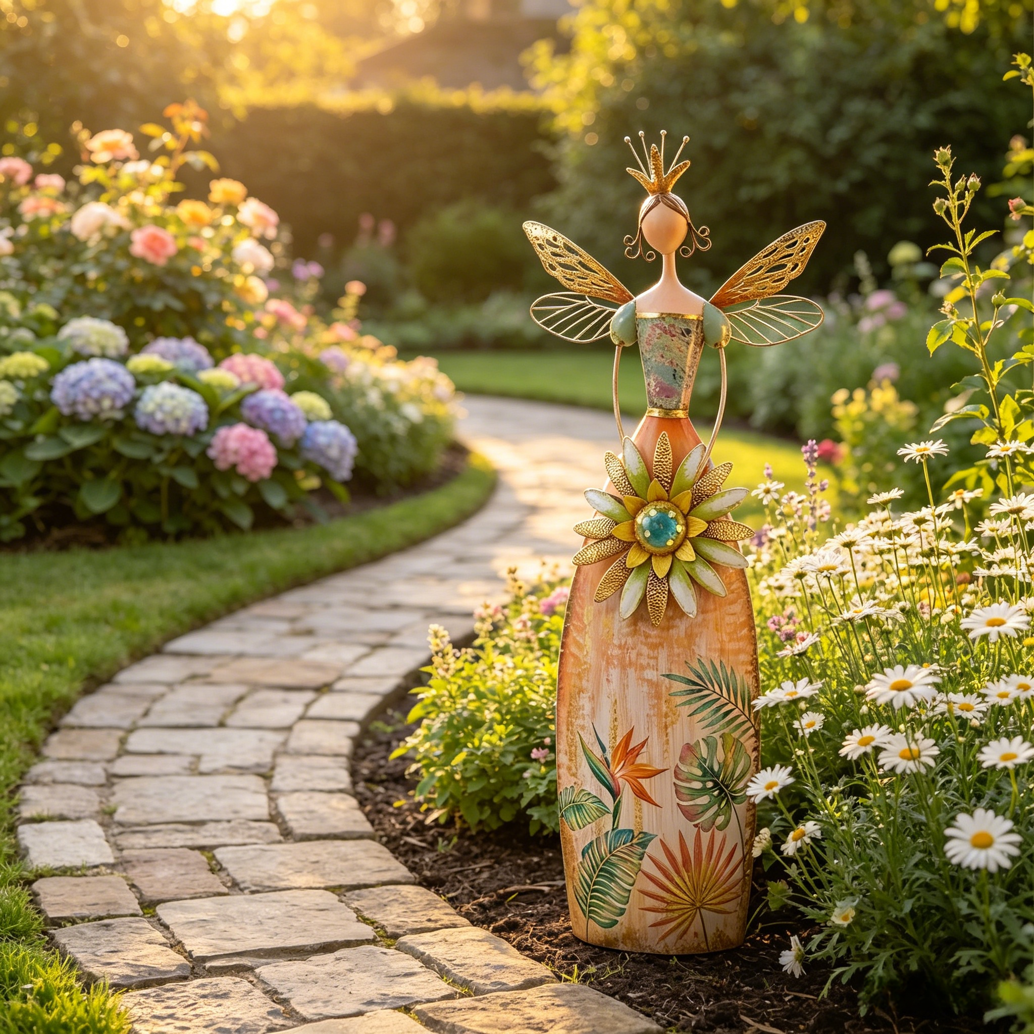 Fairy Angel Garden Metal Statue-karmazla