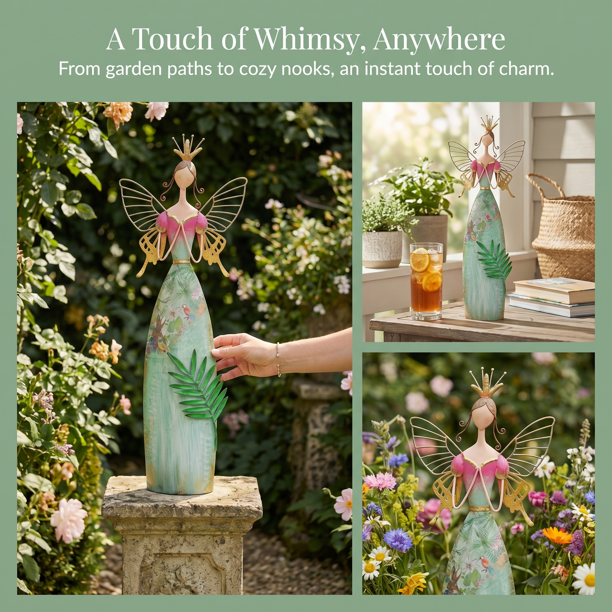Fairy Angel Garden Metal Statue-karmazla