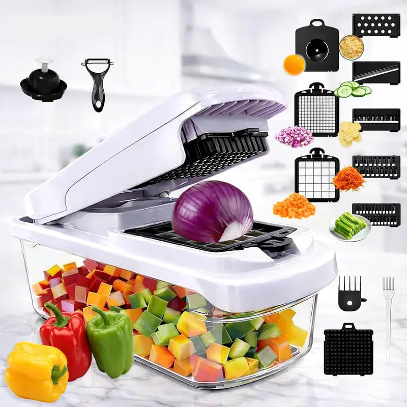 🔥Last Day Promotion-70% OFF 💥15-in-1 Vegetable Chopper | Multifunctional Food Cutter with Container