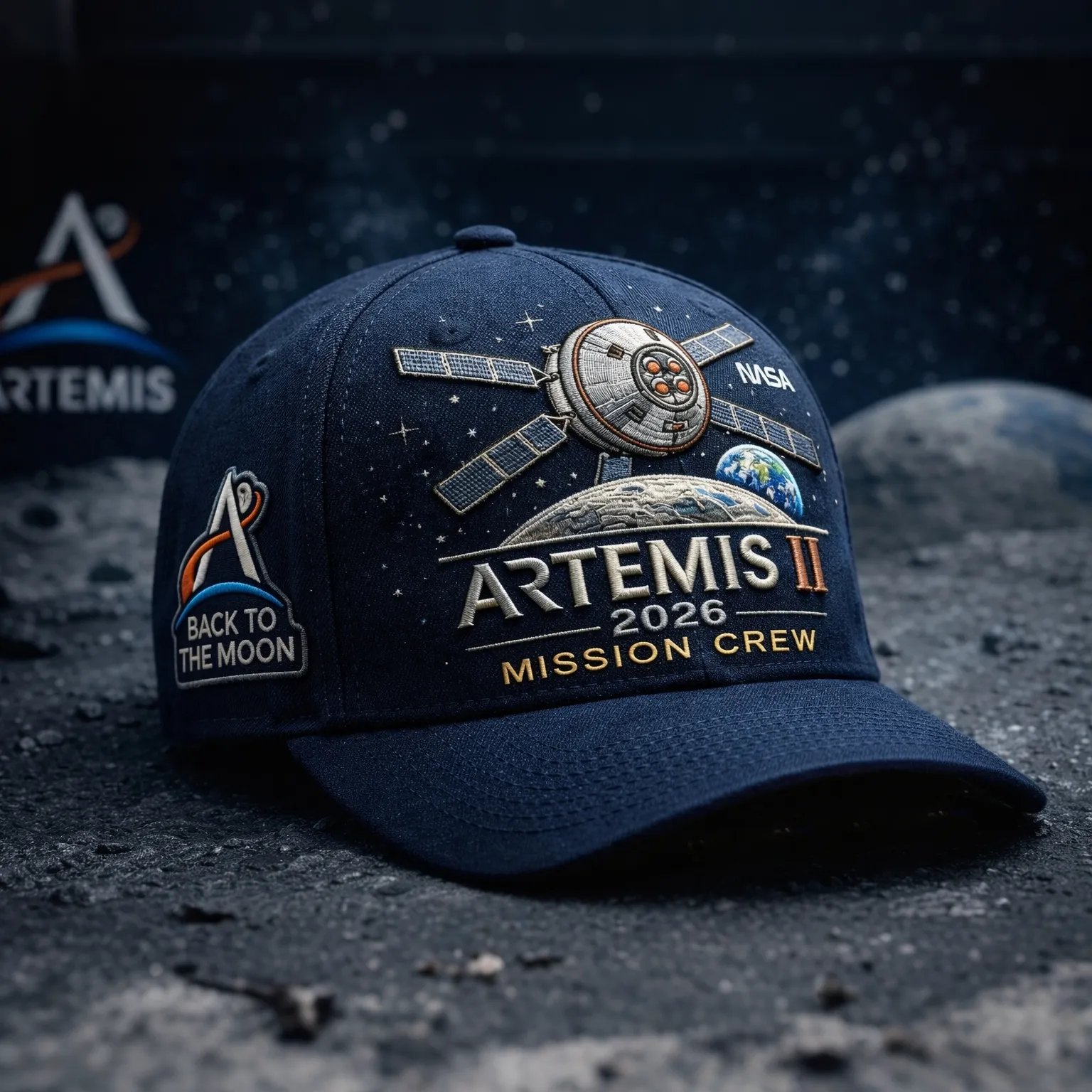 ✨High-end craftsmanship in hand embroidery-🌕Artemis II Lunar Mission Commemorative Cap-karmazla