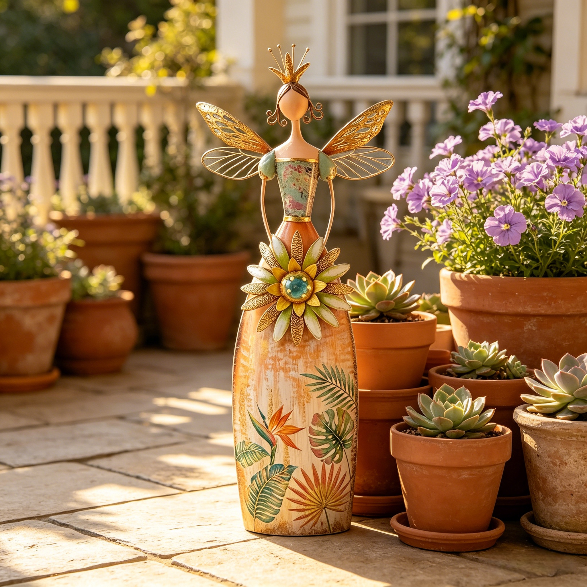 Fairy Angel Garden Metal Statue-karmazla