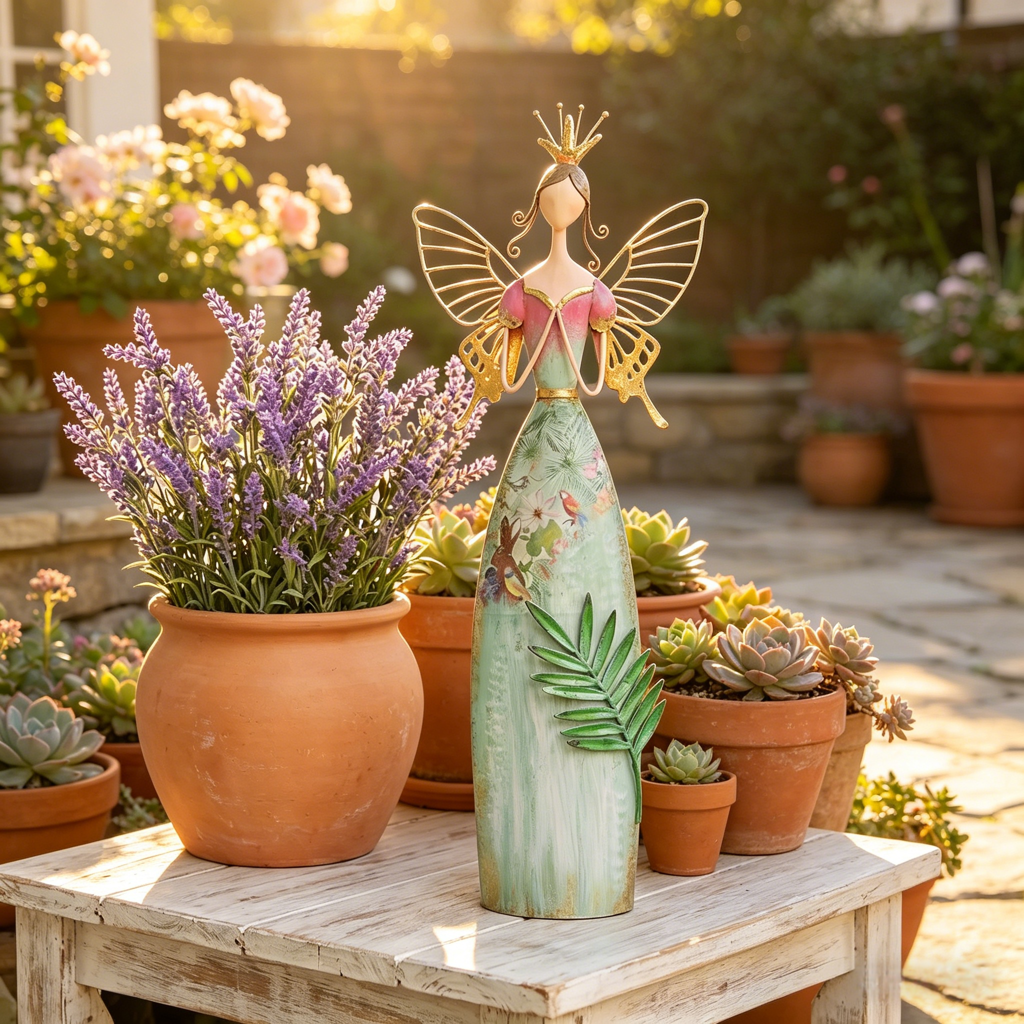 Fairy Angel Garden Metal Statue-karmazla