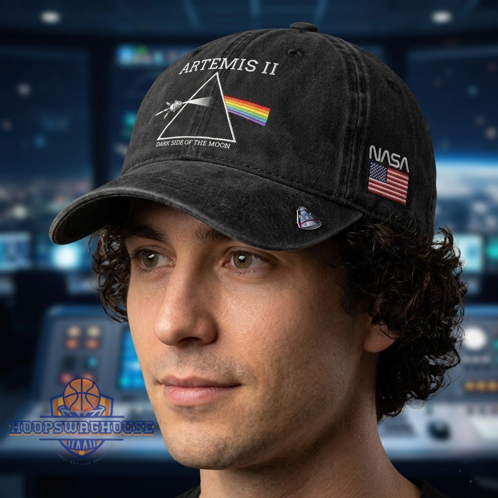 Artemis II Pink Floyd Dark Side Of The Moon Hat - Detail View
