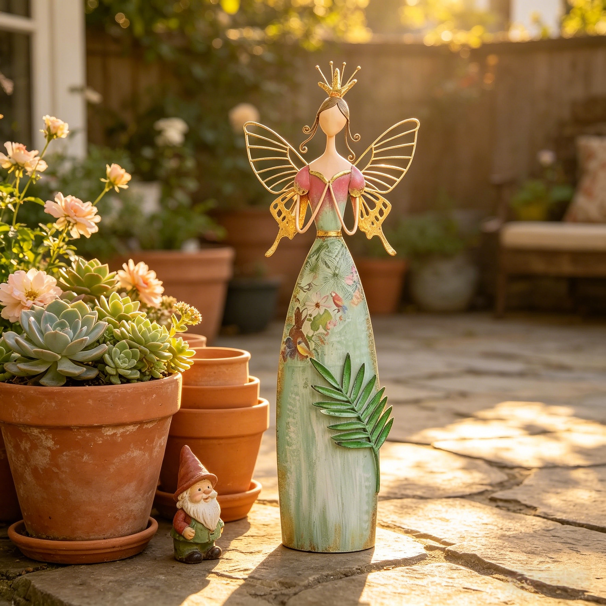 Fairy Angel Garden Metal Statue-karmazla