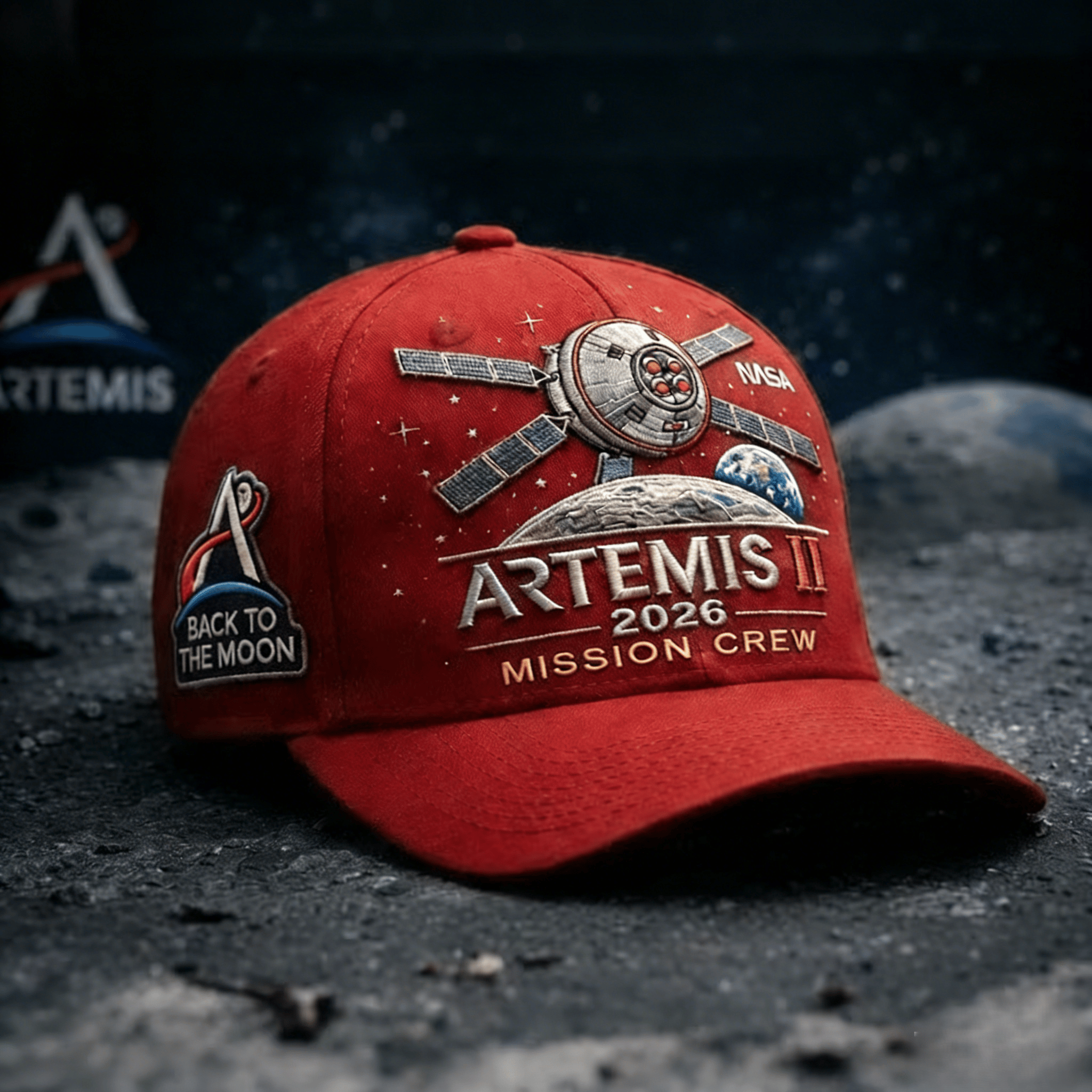 ✨High-end craftsmanship in hand embroidery-🌕Artemis II Lunar Mission Commemorative Cap-karmazla