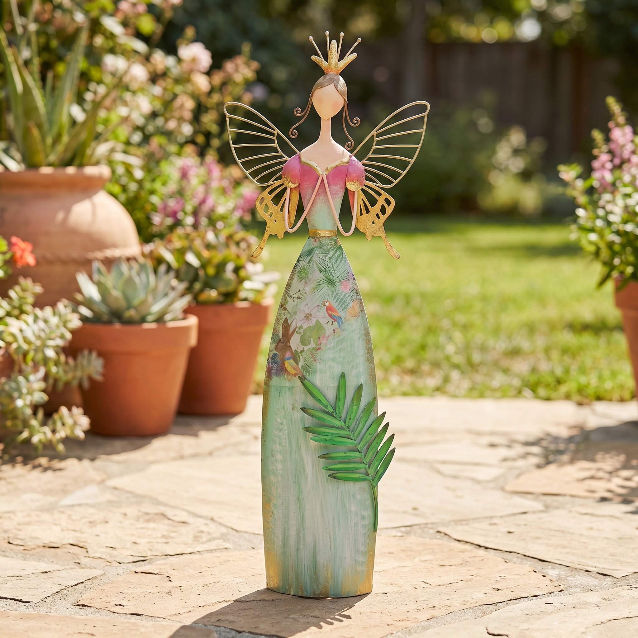 Fairy Angel Garden Metal Statue-karmazla