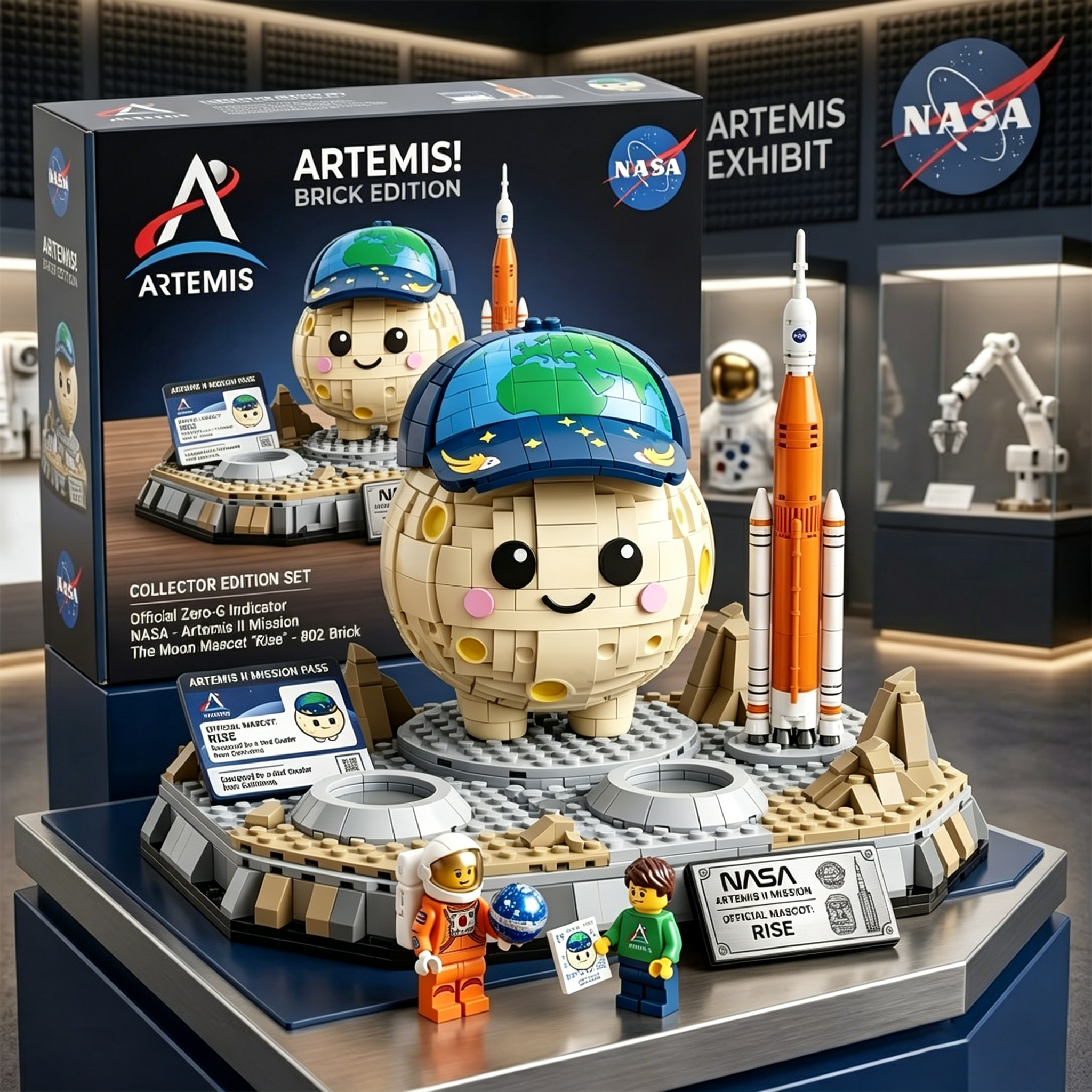 🔥Nasa Artemis Ii Moon Mascot Rise Brick Building Set 2026-karmazla