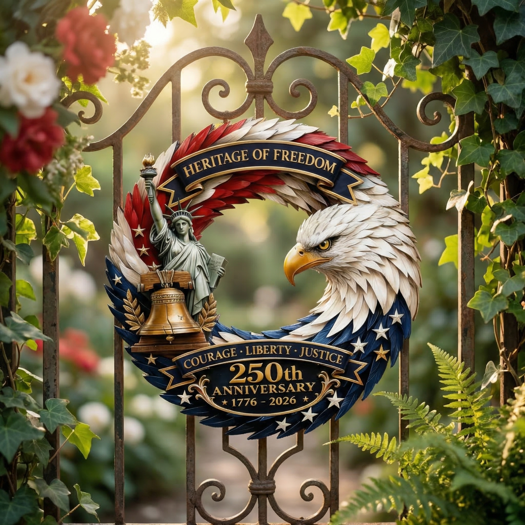 🦅 Heritage of Freedom 250th Anniversary Wreath-karmazla