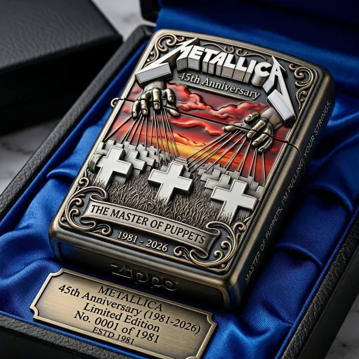 Metallica 45Th Anniversary Limited Edition Zippo Lighter (1981-2026)-karmazla