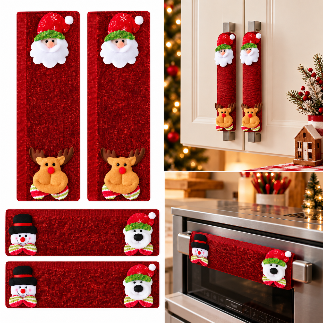 🎄 Christmas Santa & Reindeer Handle Covers | Festive Holiday Decor
