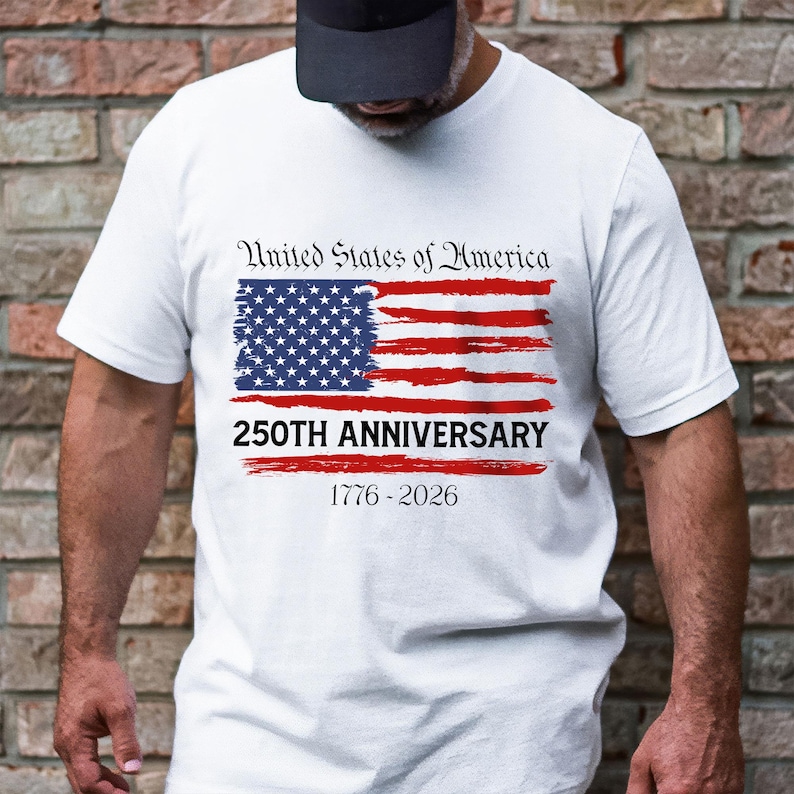 USA 250th Anniversary Shirt, 1776 2026 Patriotic Tee, United States Bicentennial Shirt, American Flag Shirt for Men July 4th Gift