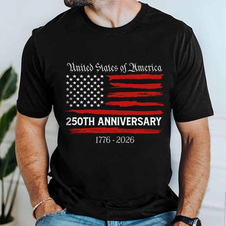 USA 250th Anniversary Shirt, 1776 2026 Patriotic Tee, United States Bicentennial Shirt, American Flag Shirt for Men July 4th Gift